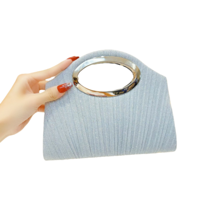 Pleated Hand-held Banquet Bag Wedding Bag One-shoulder Crossbody Dinner Bag