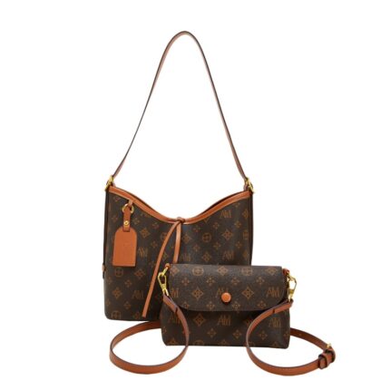 Vintage Print Shoulder Bag 2-Piece Set