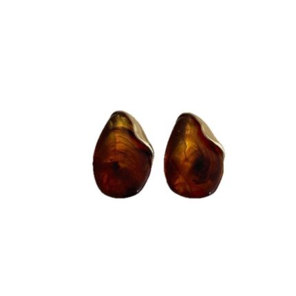 Amber Resin Stud Earrings